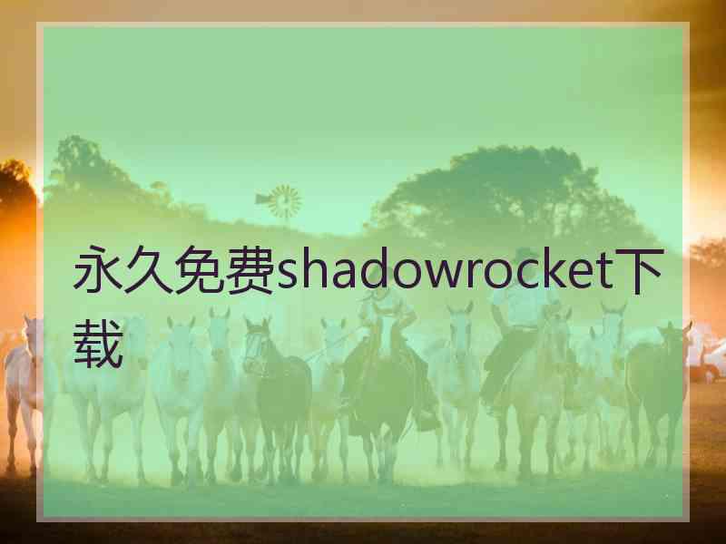 永久免费shadowrocket下载