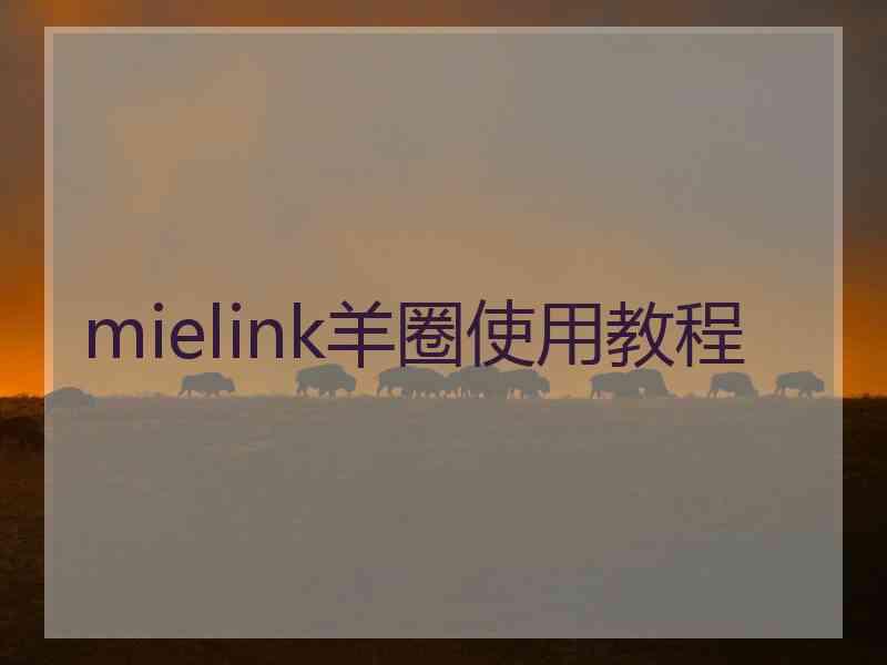 mielink羊圈使用教程