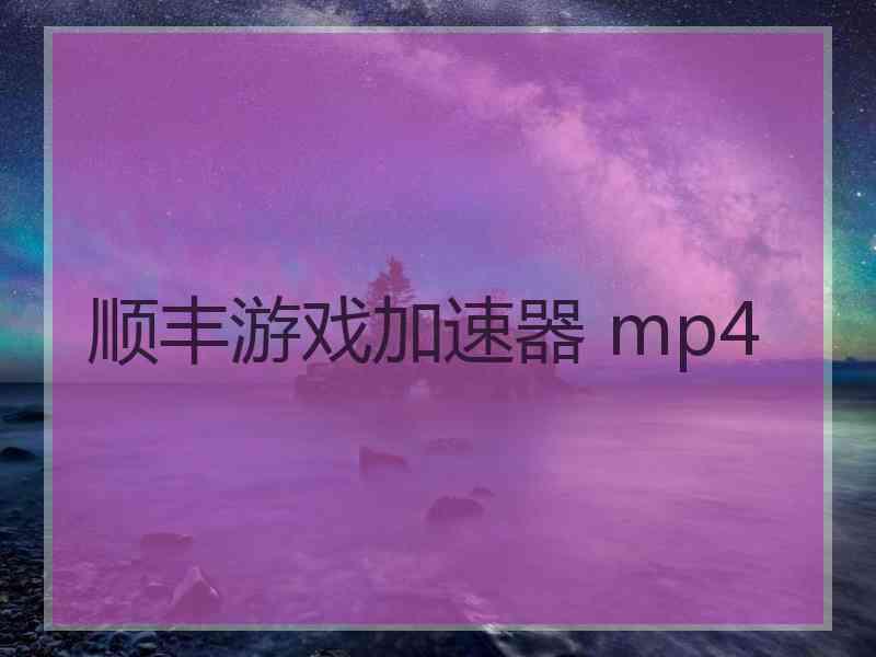 顺丰游戏加速器 mp4