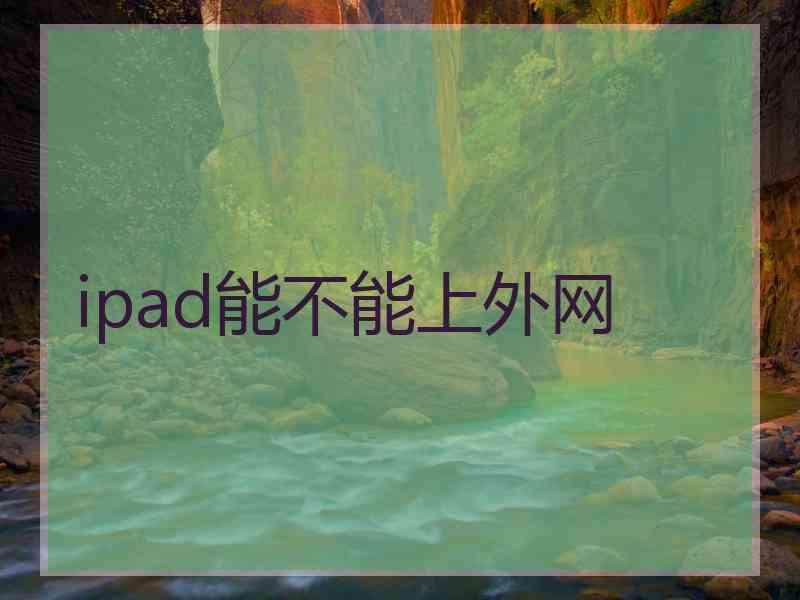 ipad能不能上外网