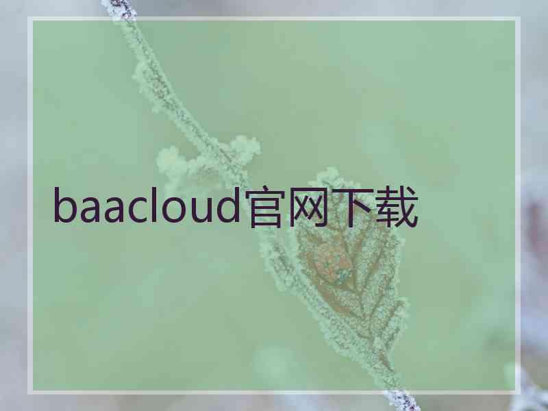 baacloud官网下载