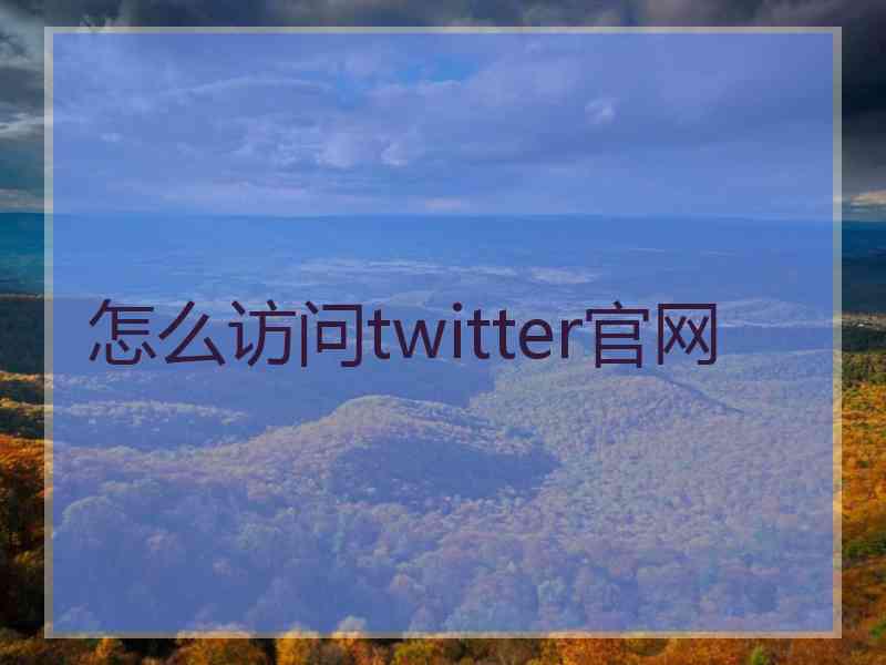 怎么访问twitter官网