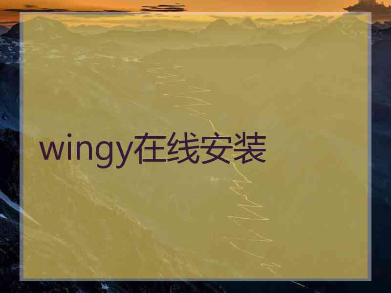 wingy在线安装